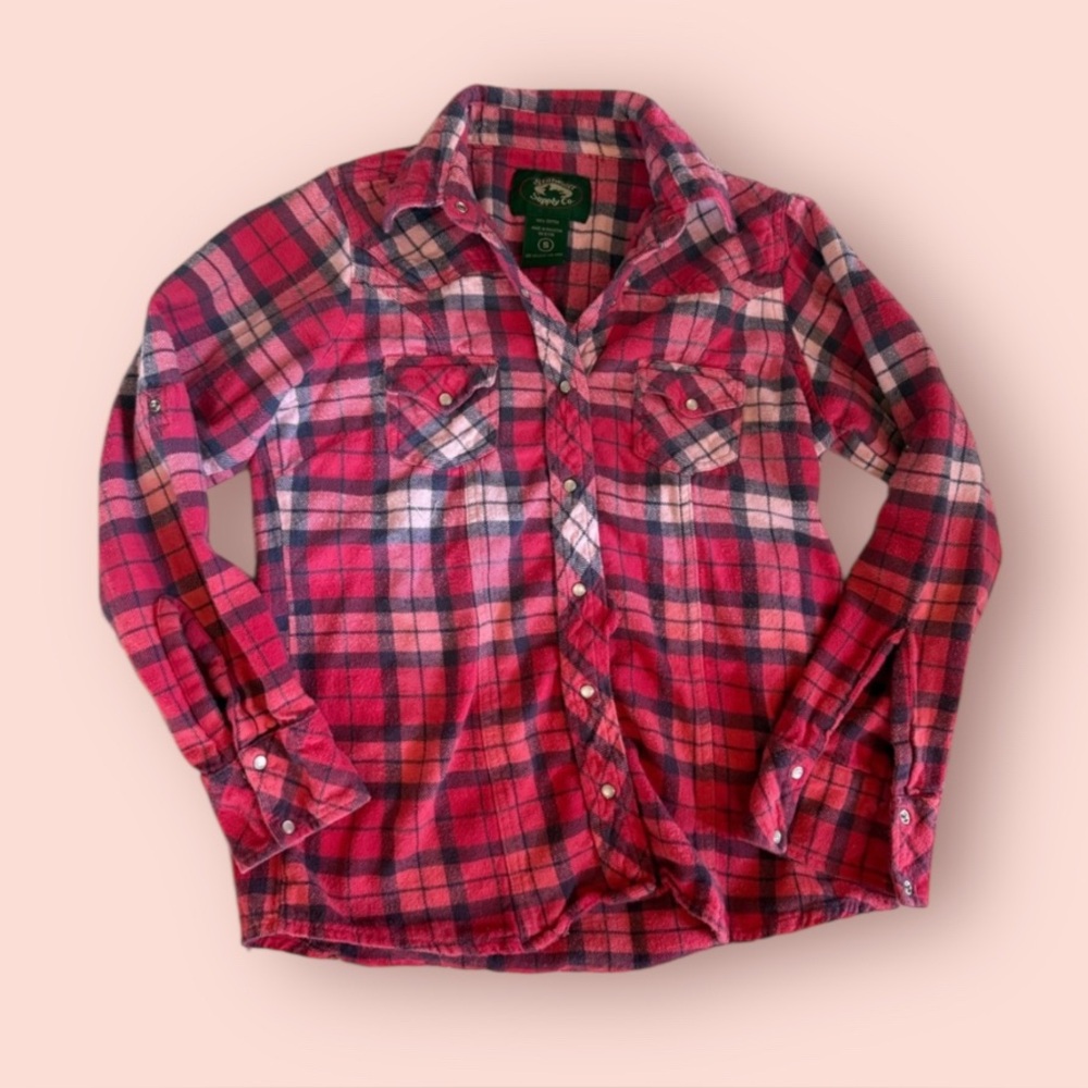 Stillwater Supply Co. Ladies Western Style Snap Pink Flannel